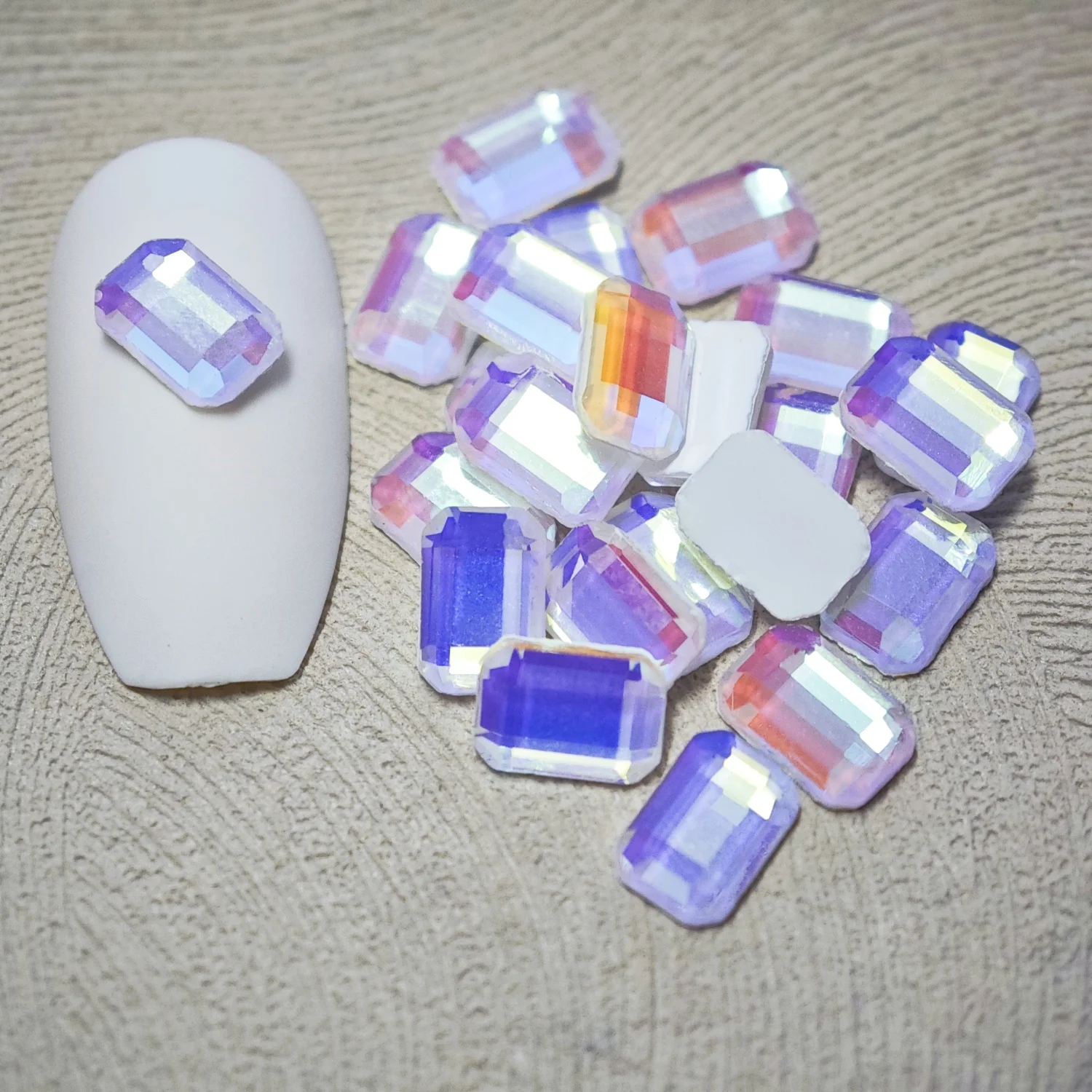 4x6mm 직사각형 모양 접착식 평면 뒷면 라인스톤 유리 장식 액세서리 DIY 재료 신발, 가방, 의류, 보석용