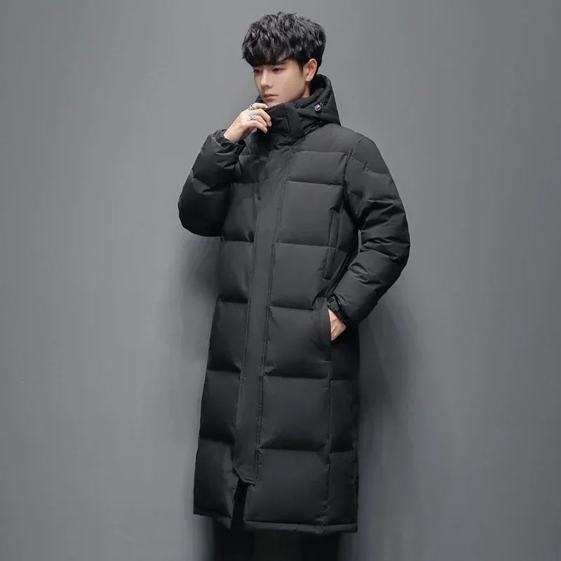 Down Jacket Men Winter Long Duck Hooded Casual Outdoor Windproof Warm For High Quality Male