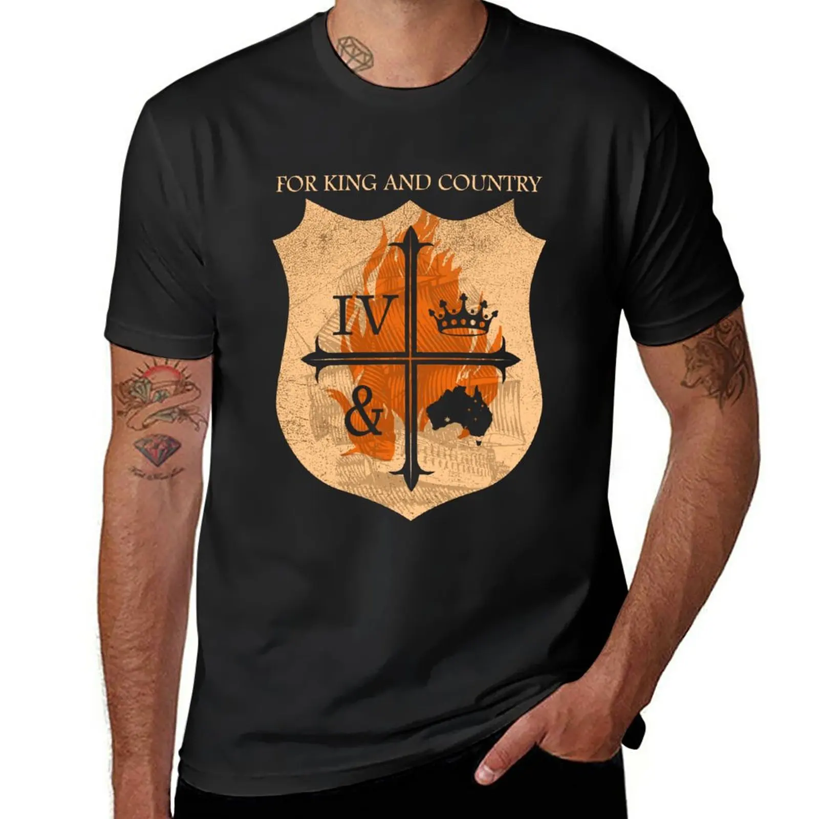 Per King And Country Crest Logo T-Shirt Tees Coreano Fashion Sports Fans Magliette Grafiche Da Uomo Divertenti