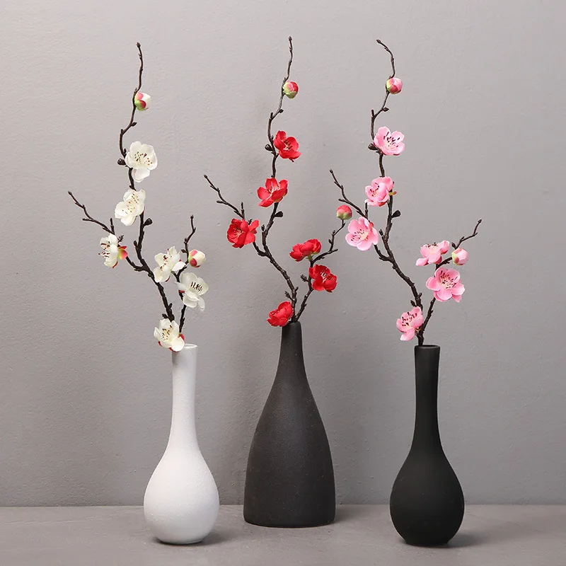 1 Stück Künstlicher Pflaumenblütenstrauß 60CM Kunstblumen Garten-Hochzeitsdekoration für Heim-Raumdekoration DIY Vasen-Ornament