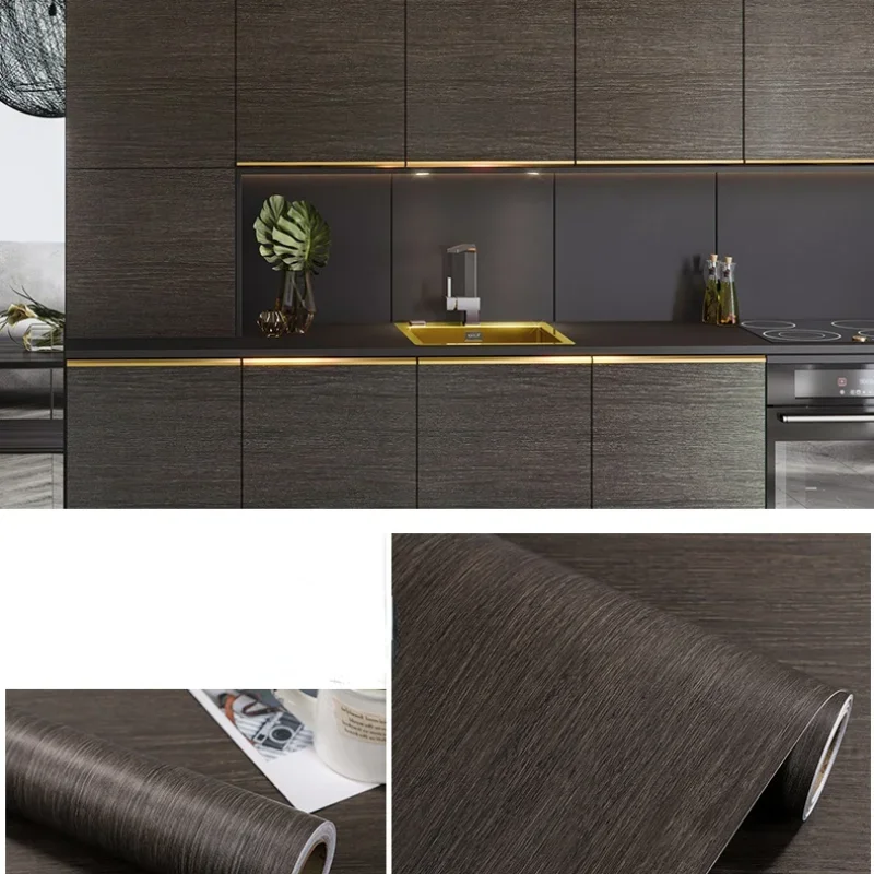 

Самоклеящиеся виниловые обои, чистый черный цвет, для кухни, кабинета, хранения, стола, мебели, спальни, декоративная водонепроницаемая пленка, наклейки на стену