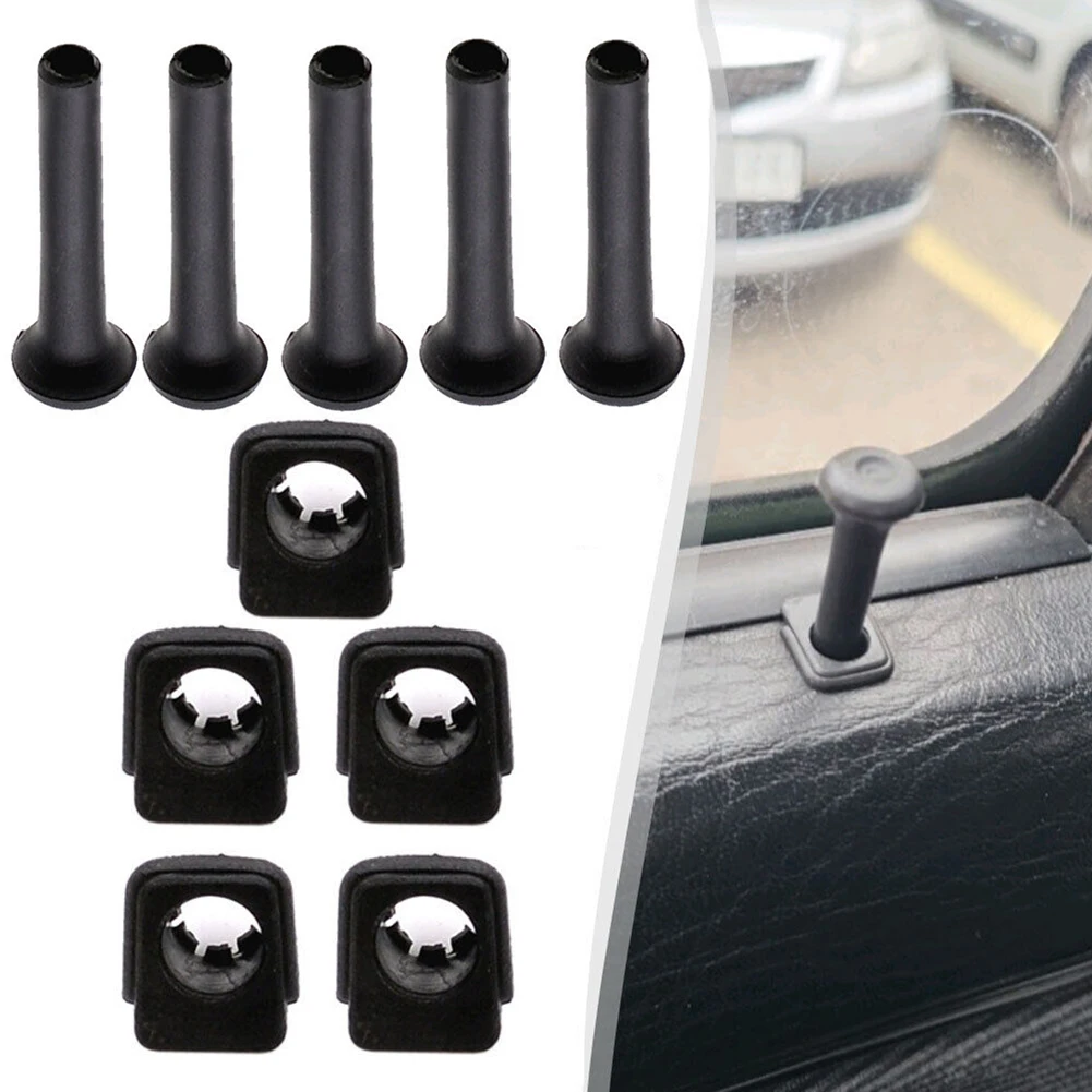 

5 Sets Car Door Safety Lock Button Base Locking Knob 191837187 For Golf Mk2 Mk3 For Passat B2 Car Door Lock Pin Pull Knobs