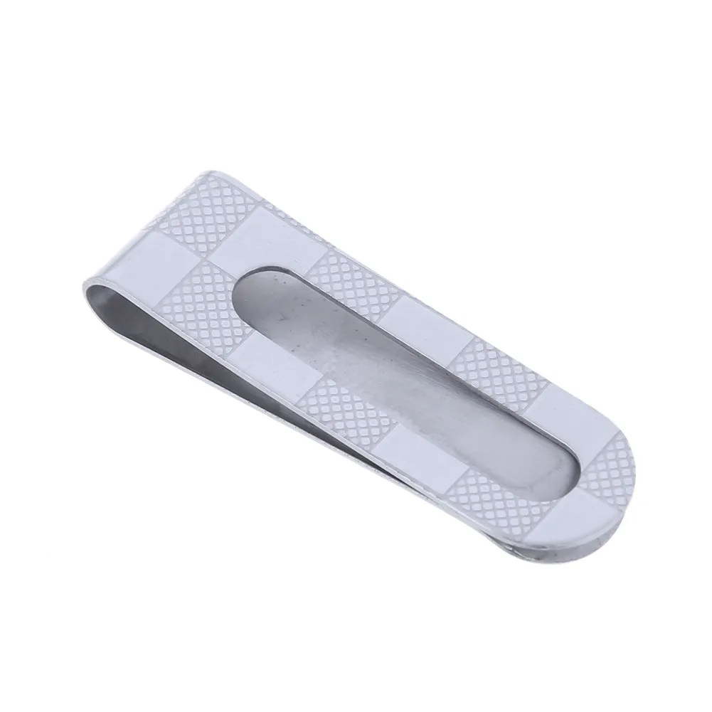 Stainless Steel Credit Money Clip Multipurpose Plaid Cash Clips Mini Lightweight Portable  Alloy for Business Travel