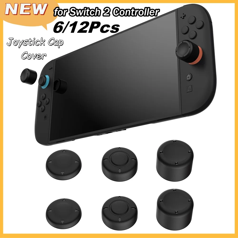 12/6Pcs Silicone Thumbsticks Case for Switch 2 Joystick Cap Cover Stick Caps Thumbstick Grip Cap Joystick Protective Cover