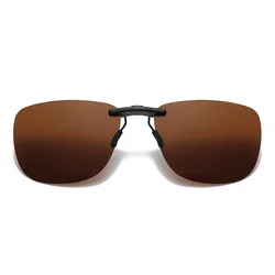 Enhanced Night Vision Anti - Glare Vintage Polarized Clip - On Sunglasses with UV400 Protection (Tea)
