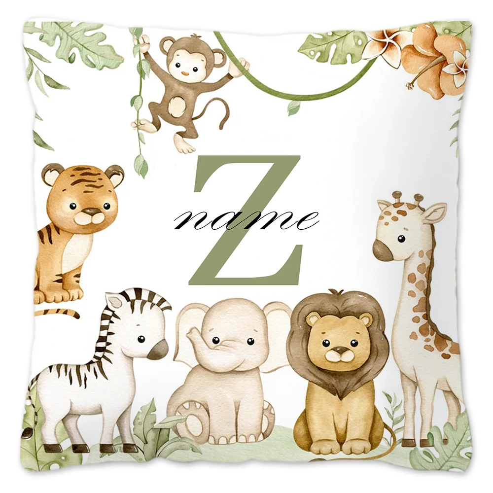 Personalized Animal Pillowcase - Custom Name Kids Bedroom Decoration & Birthday Gift