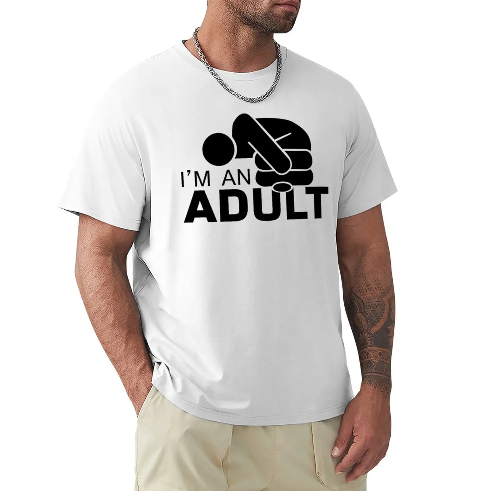 

Jazza Merch Im An Adult T-Shirt Short sleeve tee sports fans cute tops mens graphic t-shirts anime