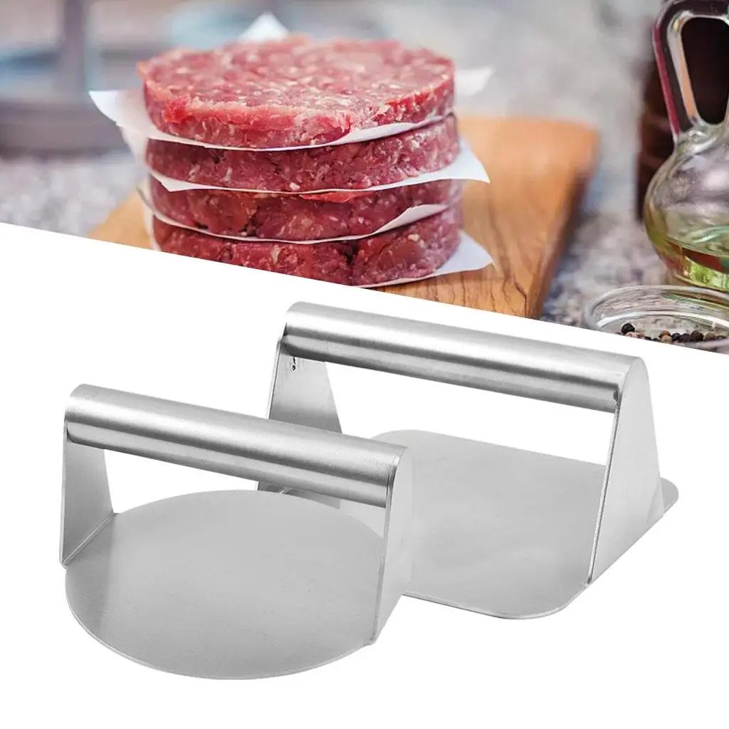 2 Manual Burger Press Meat Smasher Bacon Rustless Accessories Kitchen Tools