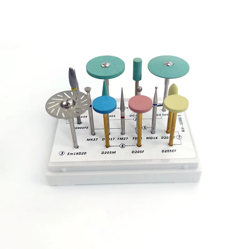 15 teile/schachtel Zahns chleifen und Polieren Kit aus Zirkonia Diamant bohrer Steine Scheibe Zahnmedizin Bohrer Labor werkzeuge Kits Polier werkzeug – Detail 1