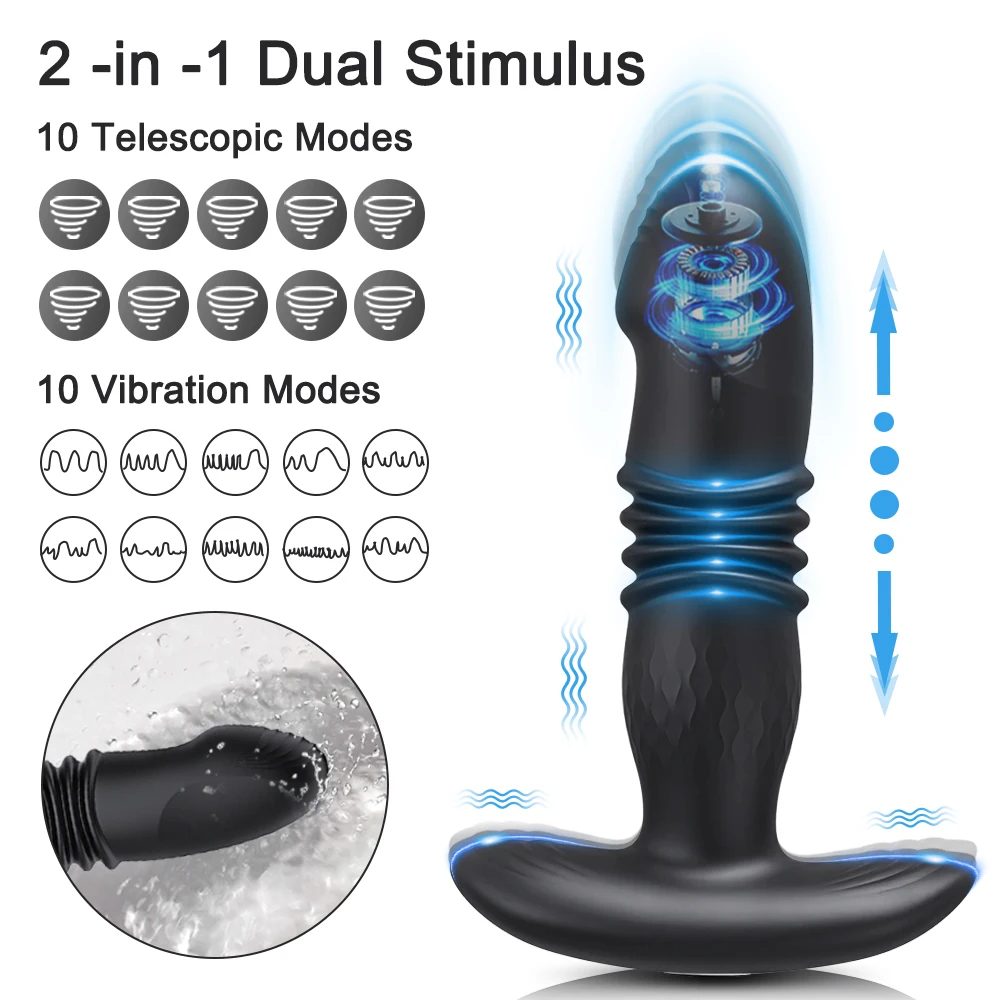 Sex Toy Telescopic Vibrating Butt Plug Anal Vibrator Wireless Remote For Women Men Ass Anal Dildo Prostate Massager