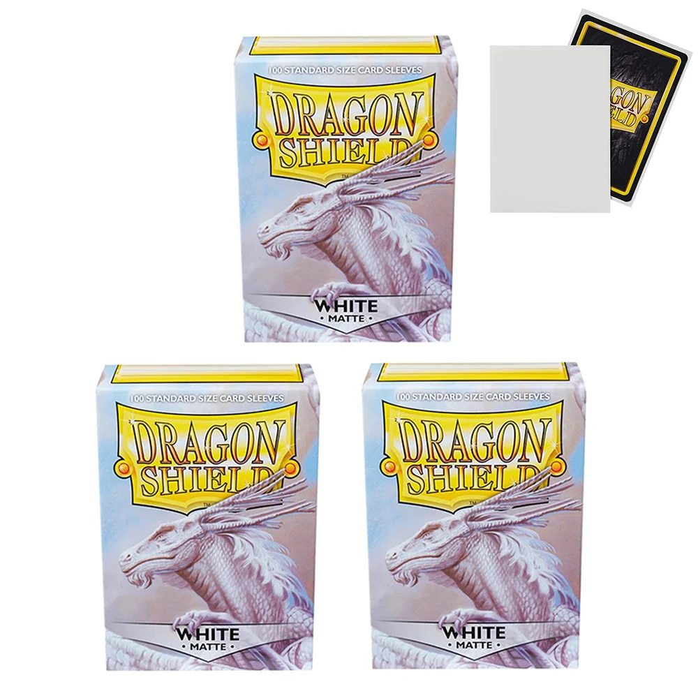 66x91mm 100pcs White High Quality Dragon Shield Cards Sleeves Board Games Cards Playing TCG/PKM/MTG Sleeves Protector