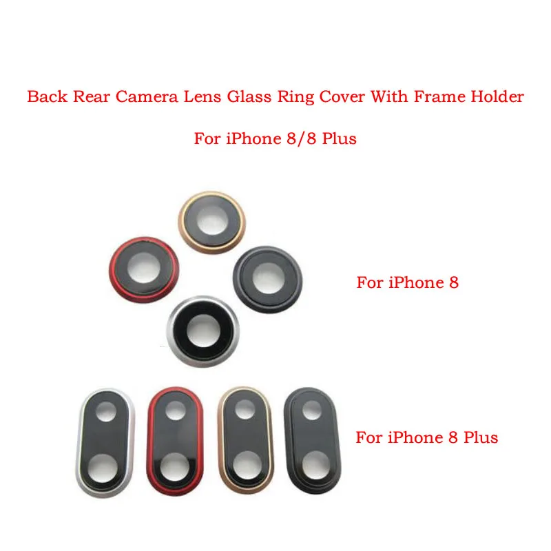 50pcs Rear Back Camera Glass Lens With Frame Holder Replacement For