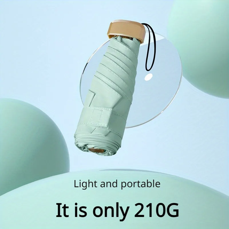Compact Ultra Light Mini Women's Sun Protection Umbrella with UV Shield