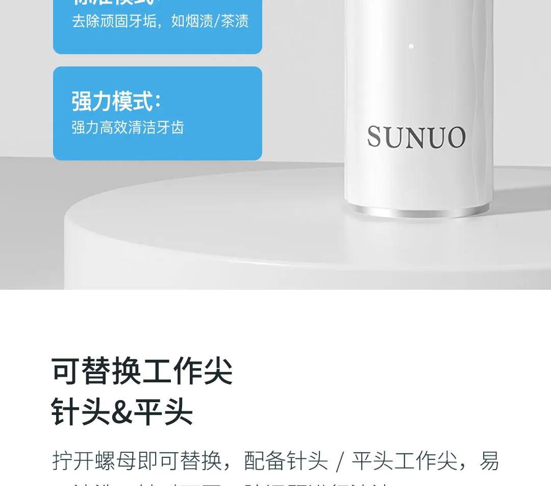 XIAOMI SUNUO T12 Pro Ultrasonic Dental Oral Teeth Cleaner Removal Whitening description image 18