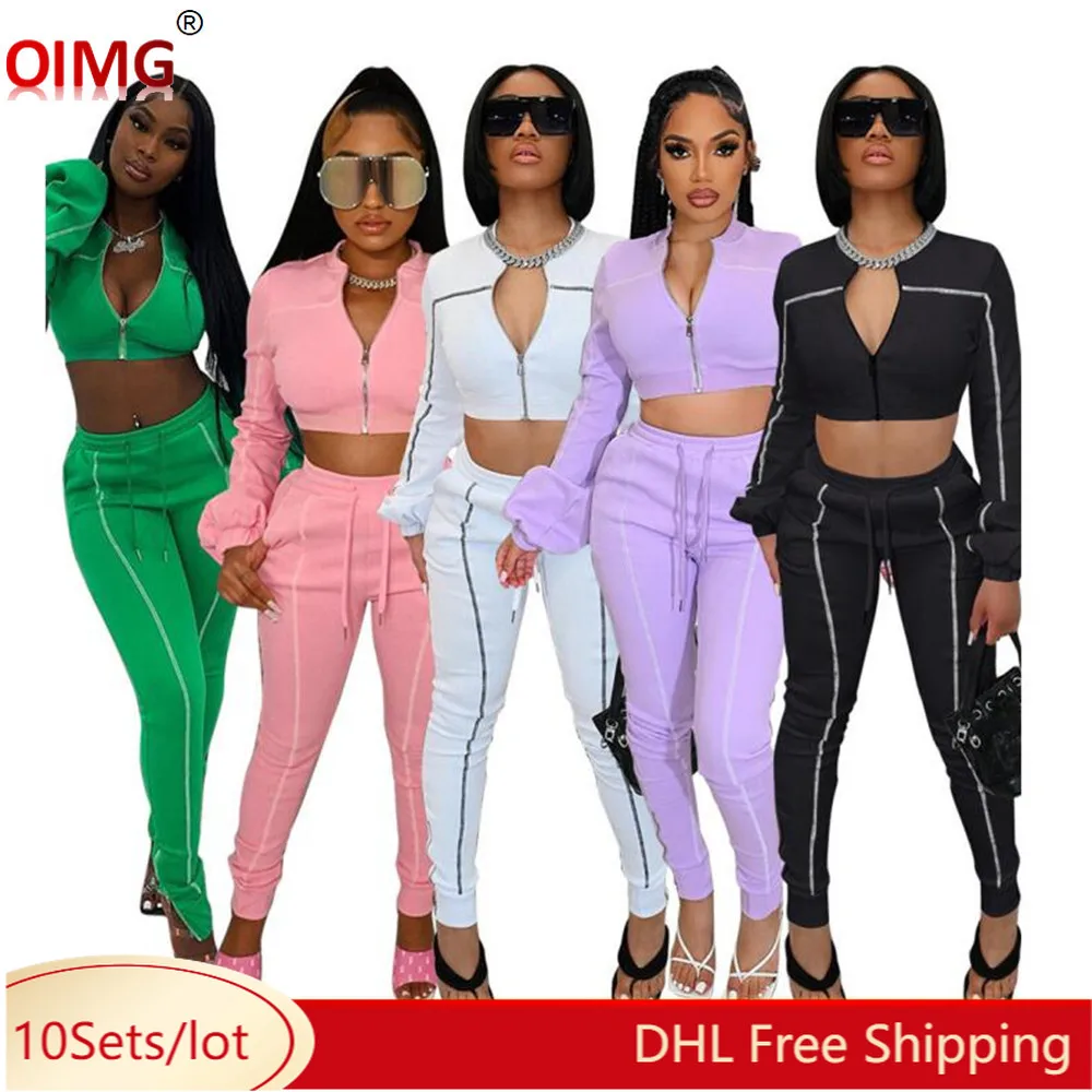 10sets Bulk Items Wholesale Lots Fall Women Clothing Zipper Long Sleeve
