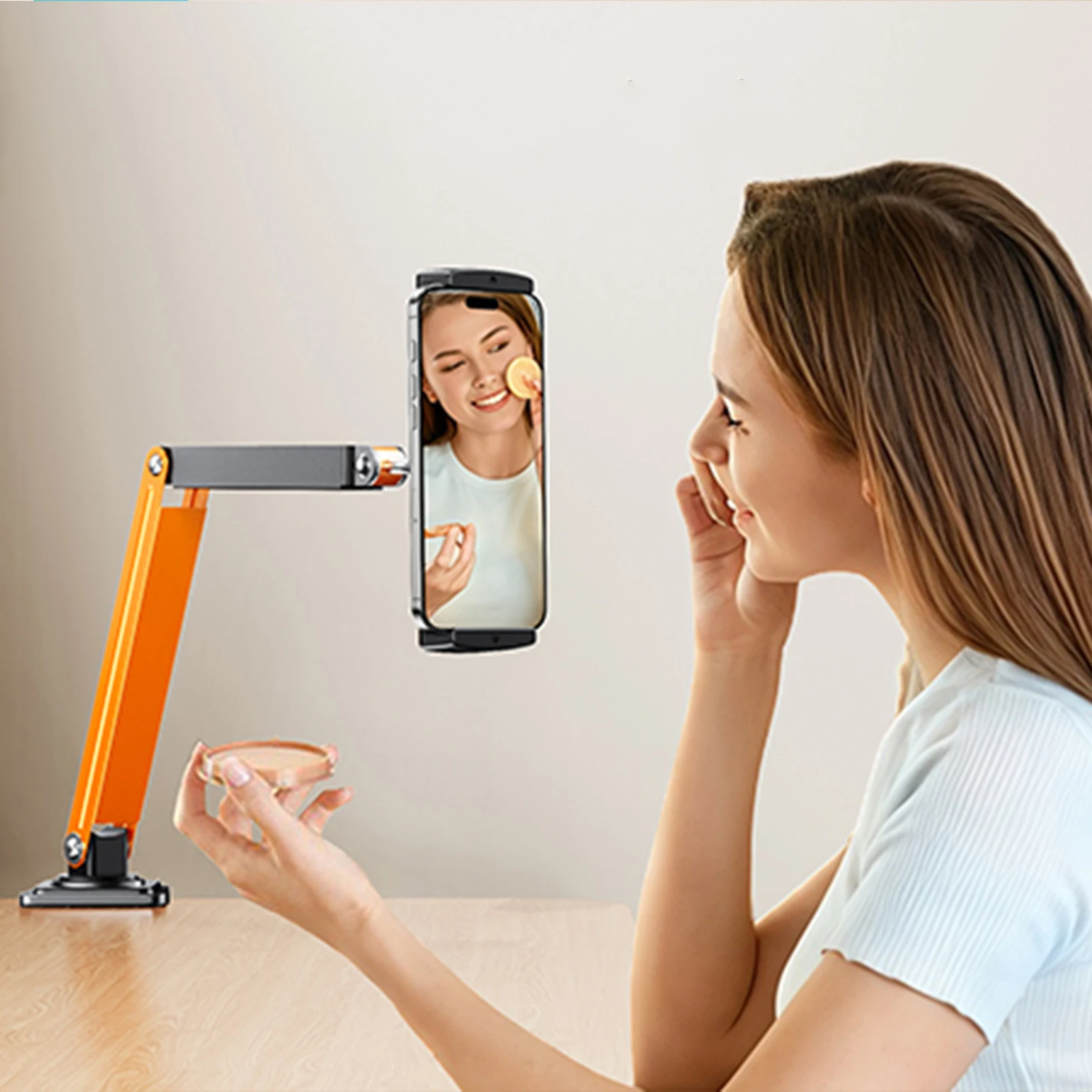 Eary Metal Clip Tablet Phone Holder Mount For Desk With 360 Rotatable Multi-Angle Adjustable Compatible For 4-13.5 Inch Devices