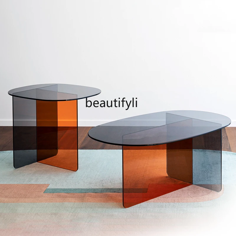 

CXH Modern Designer Coffee Table Combination Living Room B & B Nordic Creative Sofa Transparent Side Table
