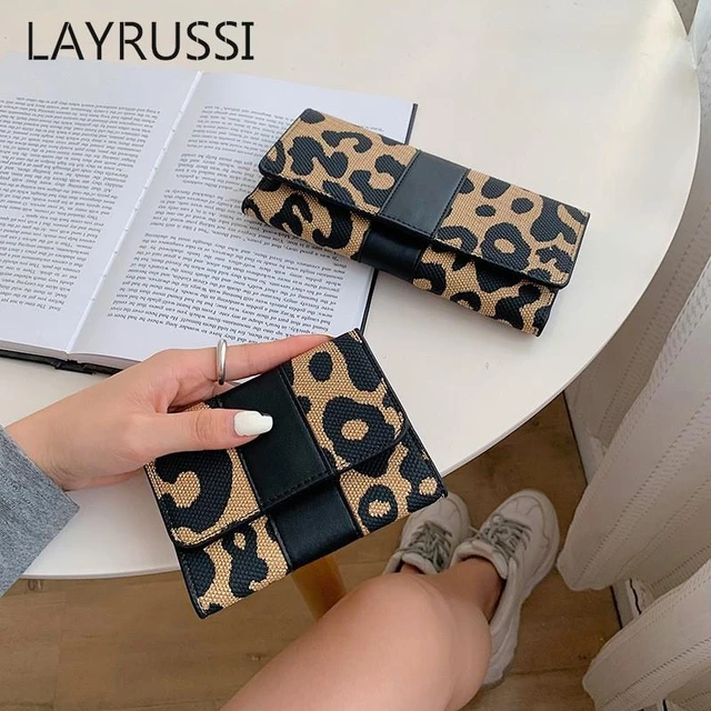 LAYRUSSI 2023 New Vintage Animal Leopard Print Long Wallets For