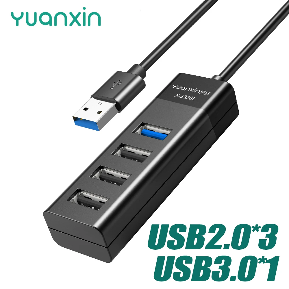 

YUANXIN USB Hub 4-Port USB 3.0 High-Speed USB2.0 Splitter For Hard Drives USB Flash Drive Mouse Keyboard Extend Adapter USB 3.0