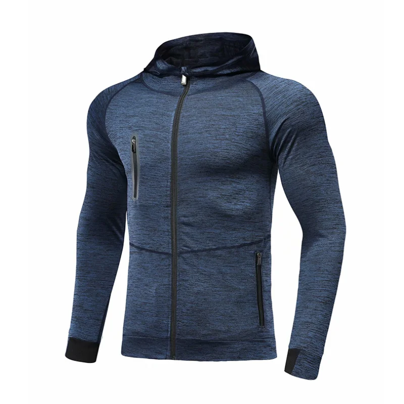 Spring Sports Jacket Men's Hoodie Stretch Tight Clothes Fitness Clothes Quick-drying Top