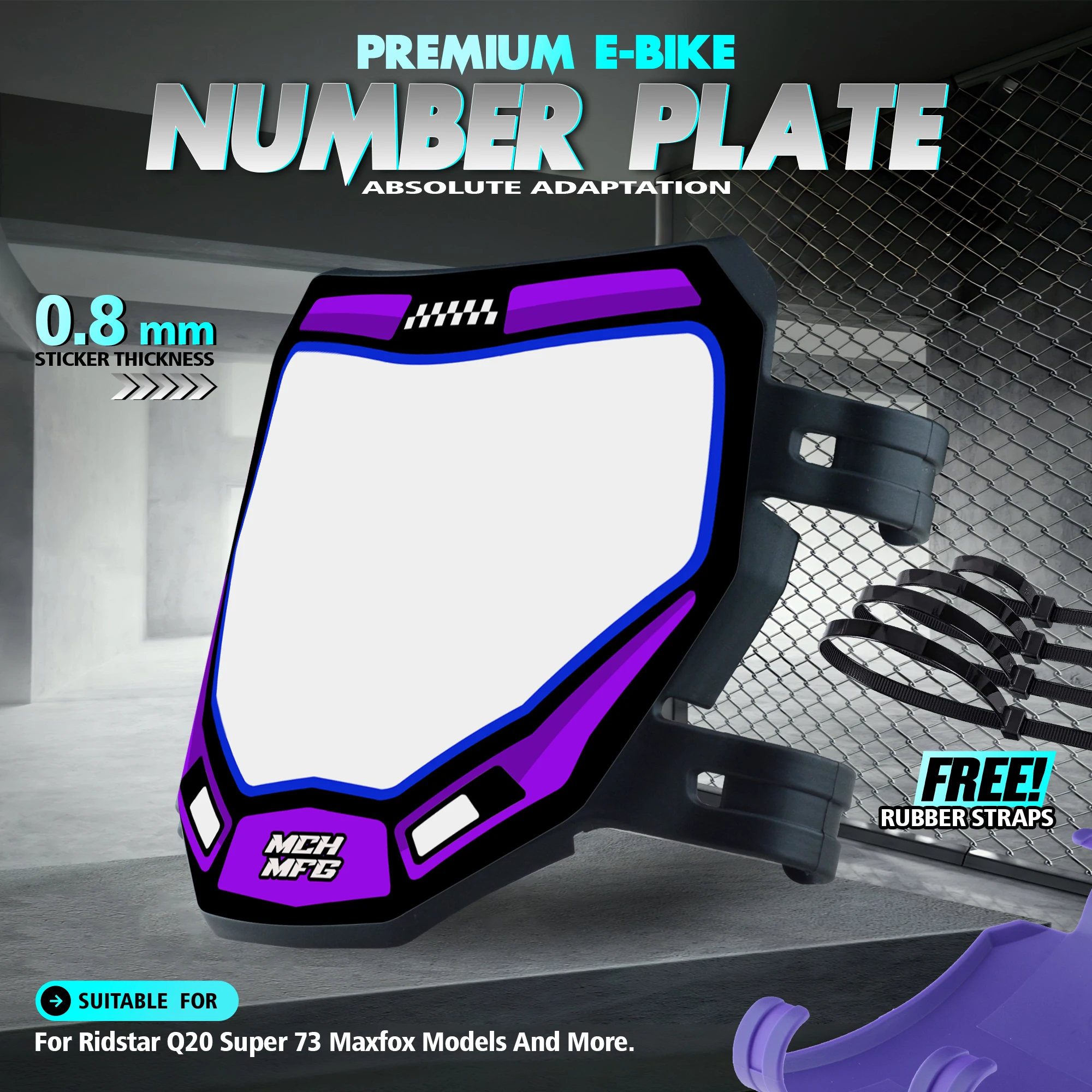 Universal Electric Bike Number Plate - Premium Motorcycle Accessory