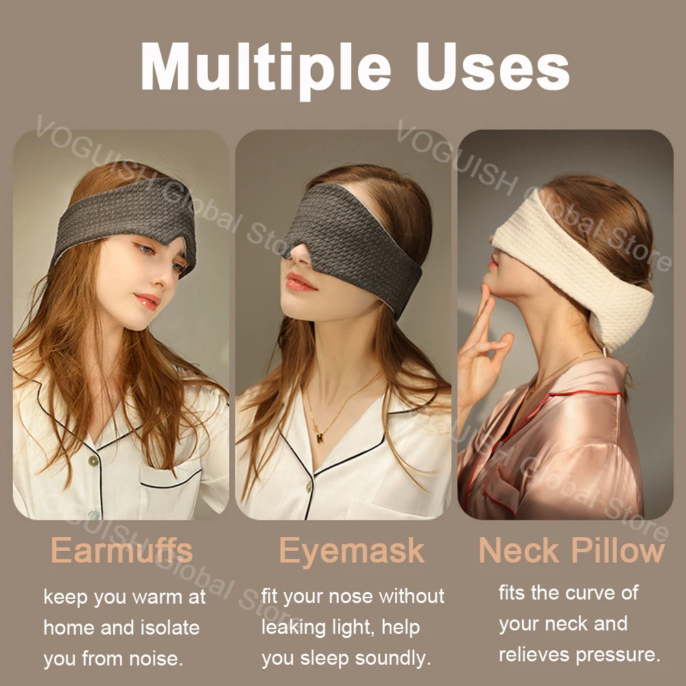 Sleeping Eye Mask with Neck Pillow Brace Support Soft Eye Patches Comfort Face Sleep Mask Eyeshade Breathable Block Out Light