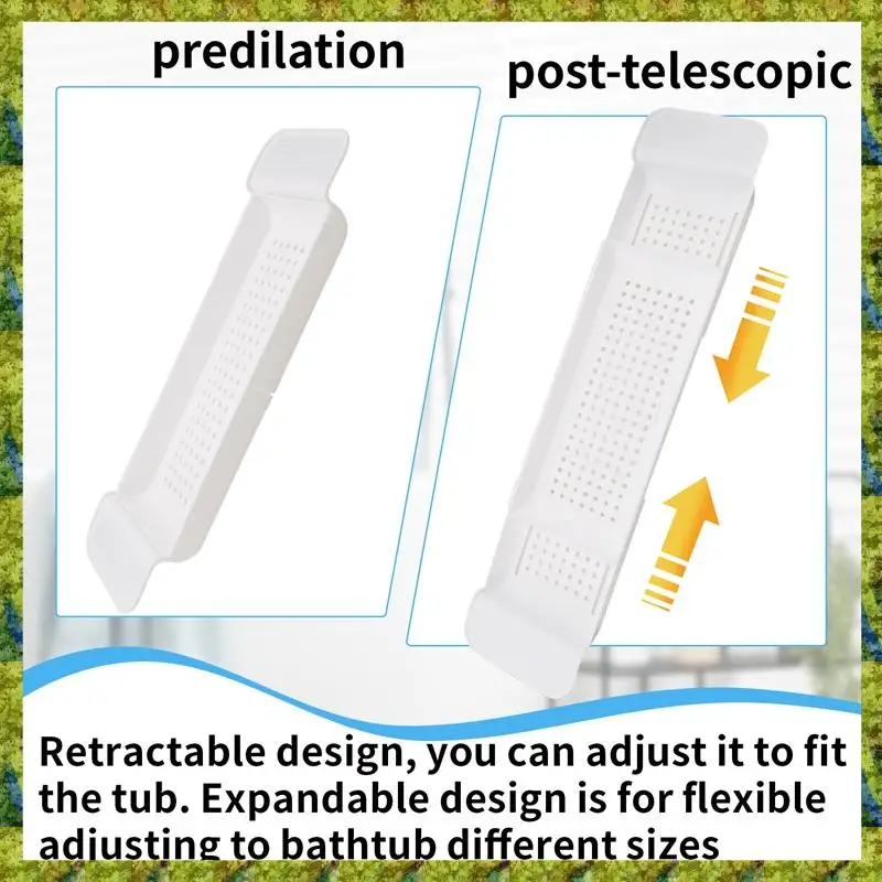 UISN Retractable Bathtub Storage Rack Bath Tray Shelf Tub Bathroom Tools Towel Storage Shelf Kitchen Sink Drain Holder