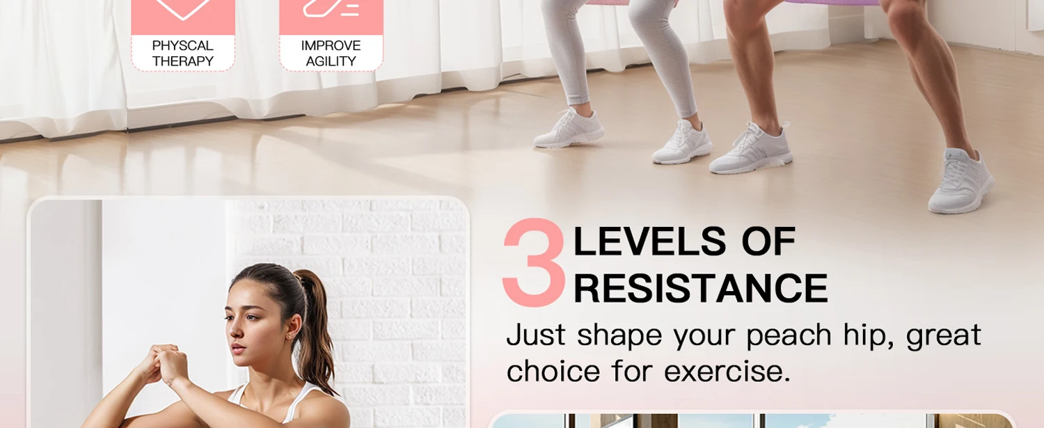 Description Picture 3 of itemYoga Resistance Bands Fabric Elastic Bands Fitness Pilates Hip Circle Expander Bands Gym Training Loops Yoga Workout Equipment