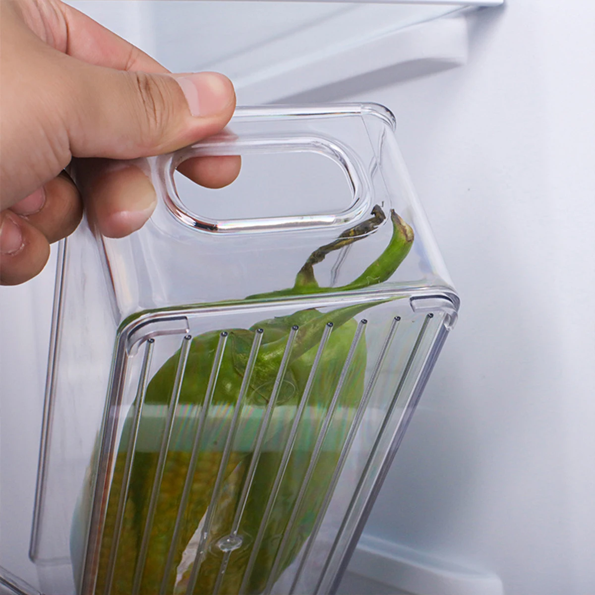 1pc-Refrigerator Food Storage Container Refrigerator Organizer Bins Stackable Fridge Food Storage Box with Hand Kitchen Accessor 3