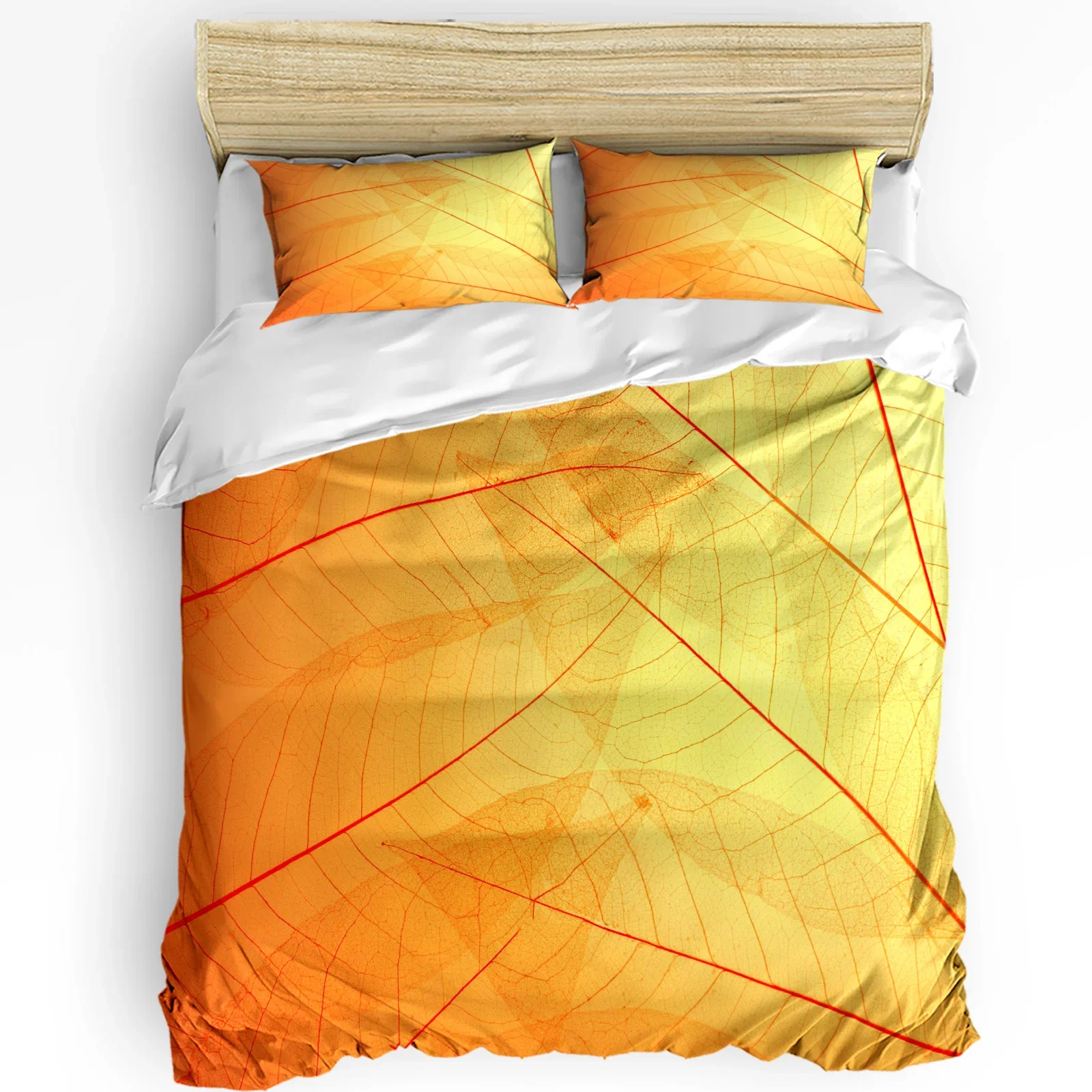 Leaves Autumn Plant Bedding Set 3pcs Boys Girls Duvet Cover Pillowcase Kids Adult Quilt Cover Double Bed Set Home Textile