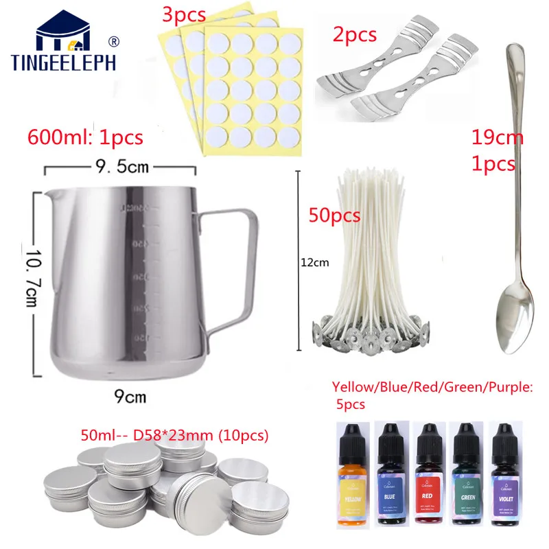 DIY Candle Making Kit - Soy Wax Art & Craft Gifts for Adults Scents Color Dyes Pouring Pot Wicks Sticker More |