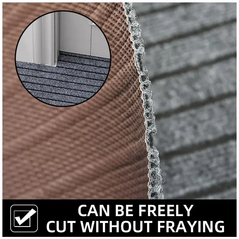 Striped Door Mat - Machine Washable Soft Absorbent Floor Carpet for Bathroom Entrance