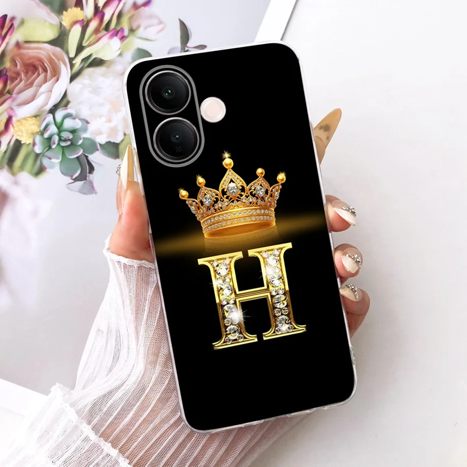 Cute Letters Crown Soft Slim Silicone Back Cover Case - Enhanced Protection with Stylish Design