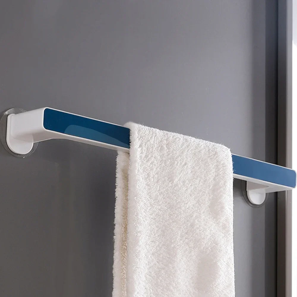Self-adhesive Towel Holder Rack Wall Mounted Towel Hanger Bathroom Bar Shelf Roll Holder Hanging Hook Bathroom Organizer
