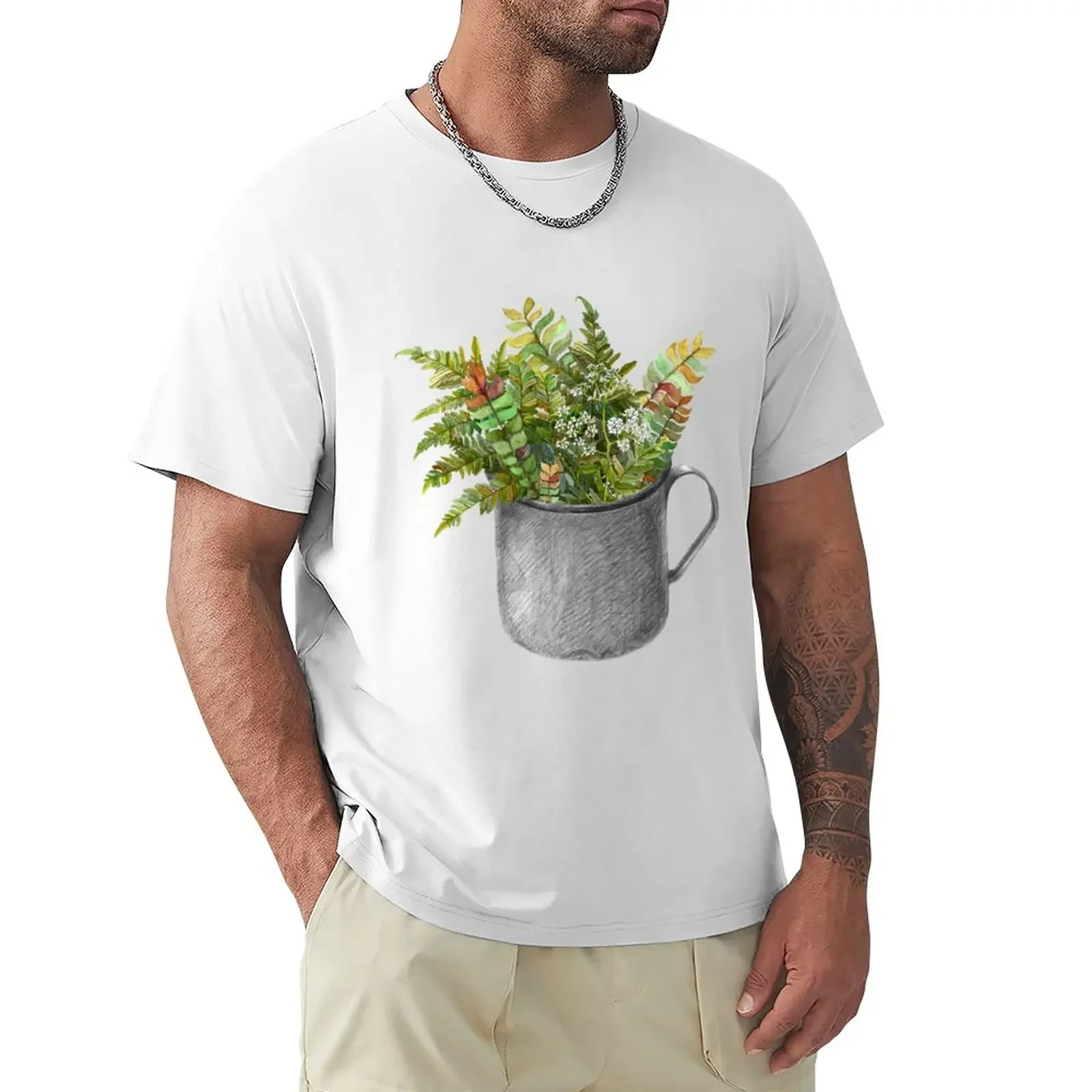 

Mug with autumn fern T-Shirt Short sleeve tee summer tops summer top workout shirts for men tees for a boy t shirts for men