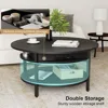 Round Lift Top Coffee Table for Living Room, 35.43'' Round Coffee Table with Storage and Hidden Compartment, 2 Tier Large 6