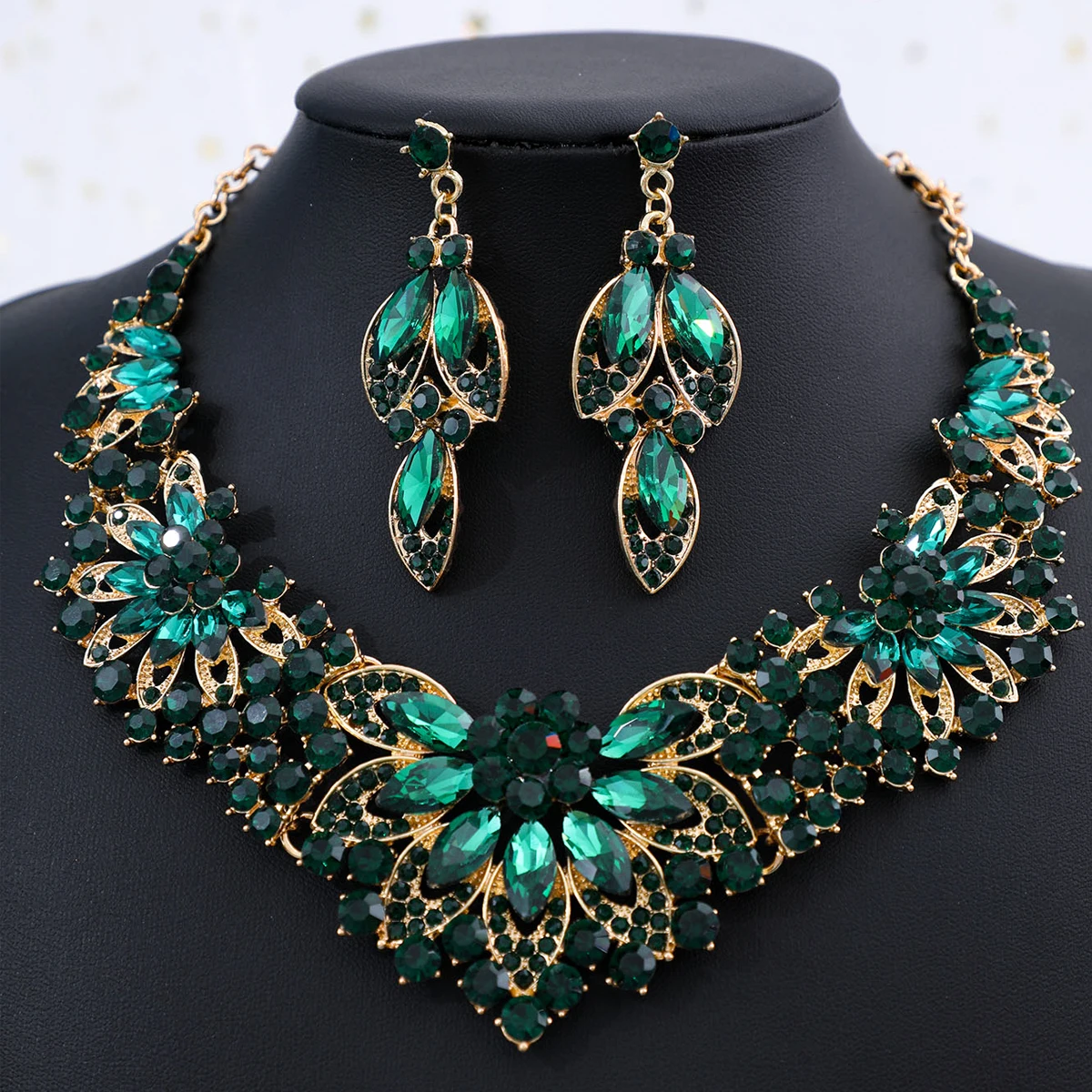 Bridal Jewelry Set Fashion Crystal Rhinestine Necklace Earring Sets Wedding Hair Accessories For Women Bride bridal hair accessories hair accessories bridal jewelry set