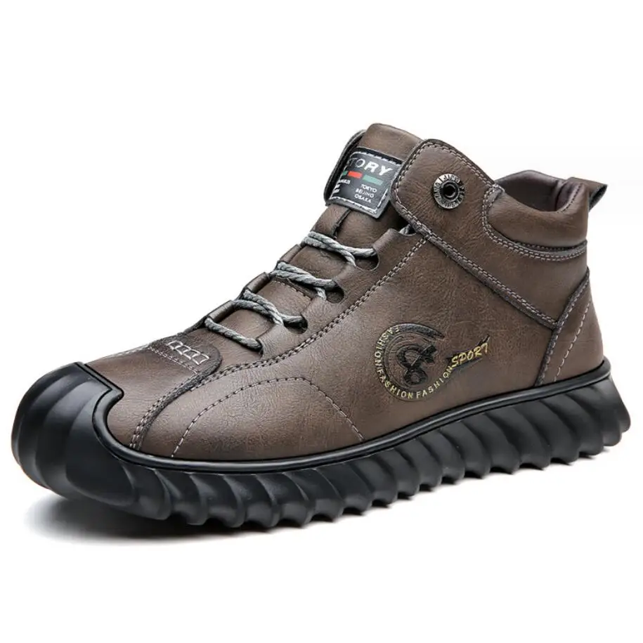 

Winter Wool Warm Men Ankle Boots 2023 New Comfy Casual Boots Lace-Up Classic Original Fashion Walking Shoes Men Boots Erkek Bot
