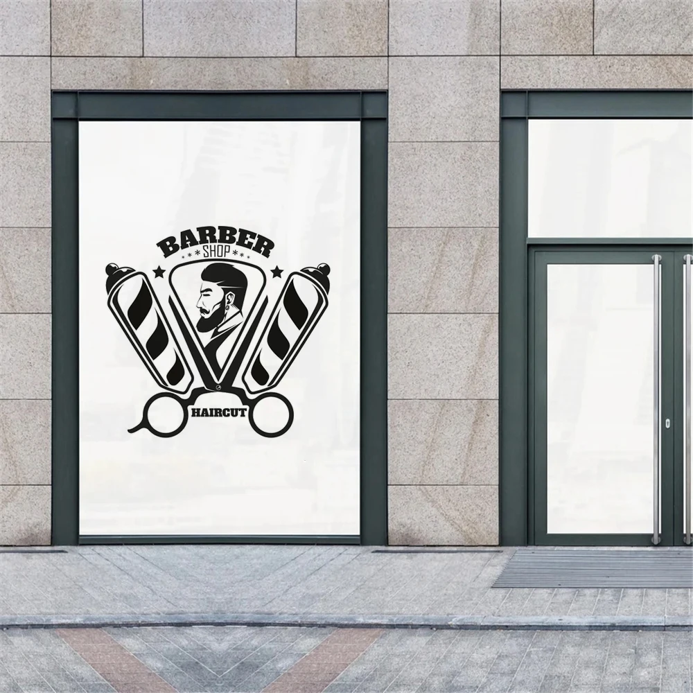 

Barbershop Wall Stickers: Removable Vinyl Decals for Barber Window, Men's Hairstyle Home Decoration Art Murals HJ1314