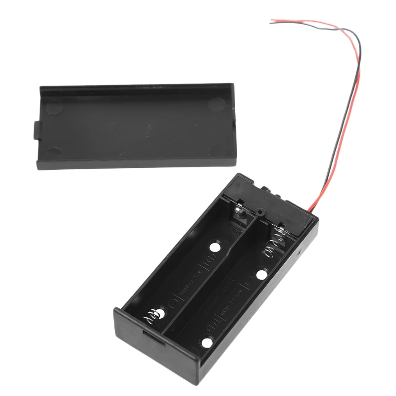18650 Battery 3.7V Lithium Storage Box for Case 2 Slot Way Batteries Clip Holder Container With Wire Lead Pin ON/OFF Swi
