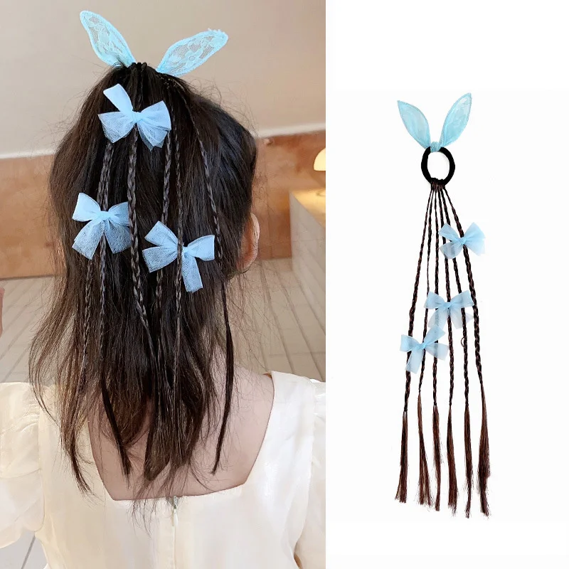1 قطعة عقدة شعر للفتيات آذان أرنب الباروكات ذيل حصان Headbands الأربطة المطاطية العصابات الشعر أغطية الرأس الجميلة إكسسورات شعر الأطفال حلية شعر