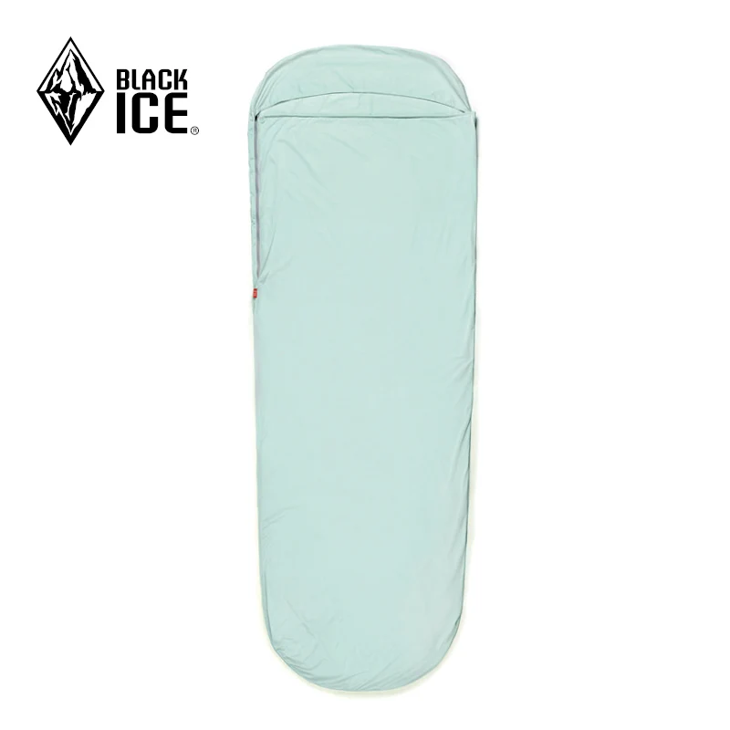 Black Ice Camping Mummy Sleeping Bag Liner Outdoor Ultralight Portable Velvet Sleeping Liner Travel Hotel Hiking Supplies