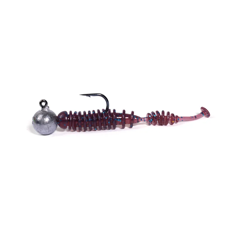 OUTKIT 10 stücke 4,2 cm Angeln Weiche Wurm Köder Pin Schwanz Eis Angeln Köder Weiche Polaris Sinking Köder Pesca silikon Angelgerät – Detail 6