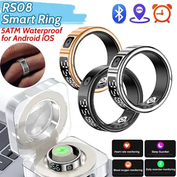 RS08 Smart Ring 5ATM Waterproof Health Fitness Rings Multi-sport Modes Heart Rate Blood Oxygen Sleep Monitoring for Android iOS 1