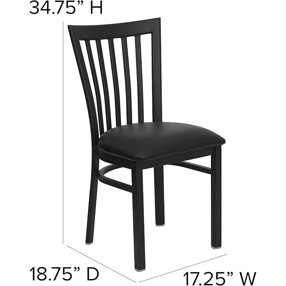 Heavy Duty Metal Dining Chair Ladder Back Design Foam Padded Seat Restaurant Café Kitchen Use 4