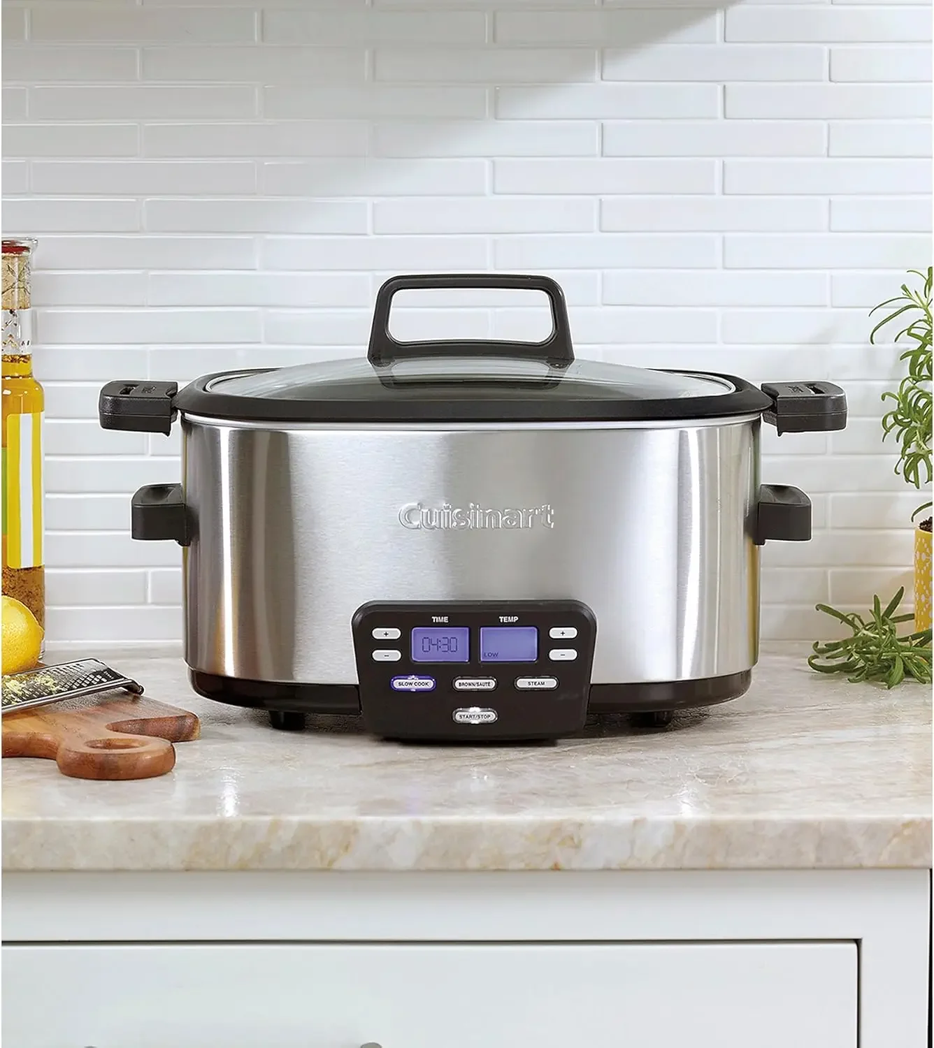 MSC-600 3-In-1 Cook Central 6-Quart Multi-Cooker: Slow Cooker, Brown/Saute, Steamer, Silver 3