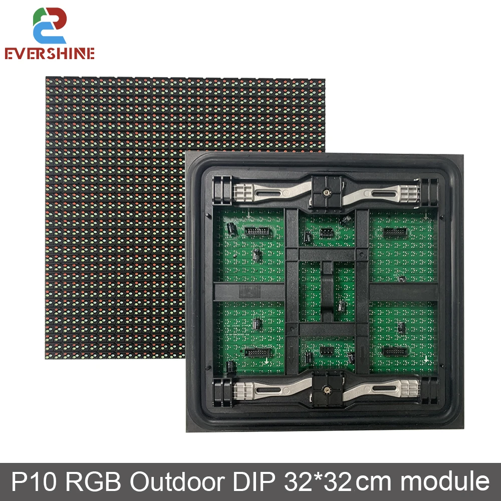 

DIY светодиодный открытый P10 DIP Plug-in светильник, высокая яркость 320*320 мм RGB модуль 32*32 пикселей дисплей IP68 передний экран для обслуживания