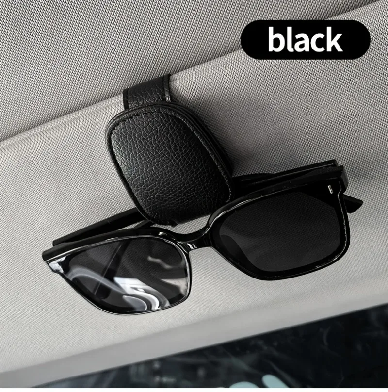 Magnetic Genuine Leather Car Visor Sunglasses Holder