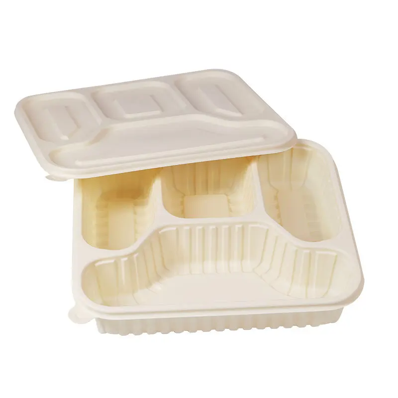 (10 packs) Disposable starch blister lunch box Environmentally friendly and degradable takeaway fast food box