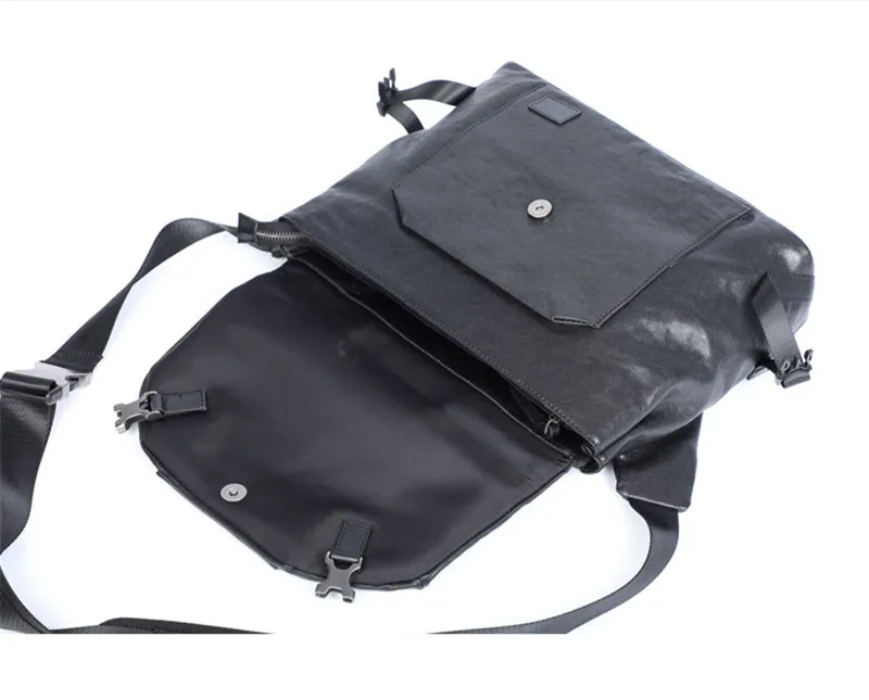 Pndme lässig Modedesign Luxus Echt leder Herren Aktentasche natürliche echte Rindsleder Handtasche Schulranzen schwarz Arbeit Umhängetasche – Detail 18